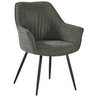 ŽIDLE S PODRUČKAMI NOVA - černá/zelená, Moderní, kov/textil (64/85/62cm) - Premium Living