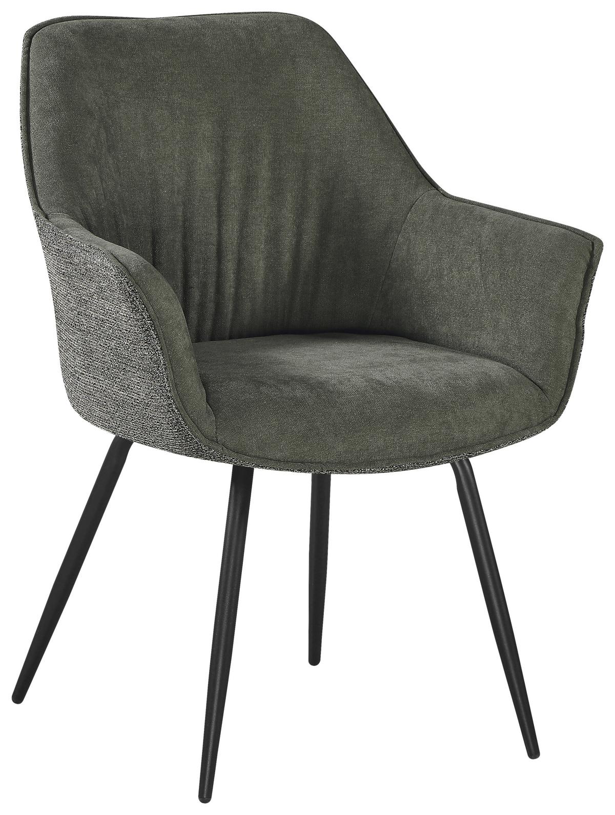 ŽIDLE S PODRUČKAMI NOVA - černá/zelená, Moderní, kov/textil (64/85/62cm) - Premium Living