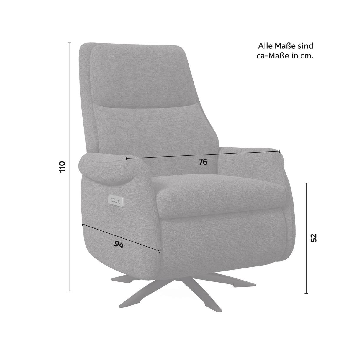 Relaxační křeslo ALICE, tmavě šedé buklé, max. 140 kg - černá/tmavě šedá, Moderní, kov/dřevo (76/109/94cm) - Bessagi Home