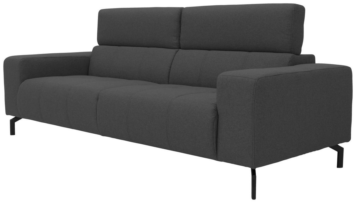 3-sitzer-sofa Kopfteil Verstellbar Cunelli Grau - Schwarz/Grau, Design, Textil (238/79/104cm) - MID.YOU