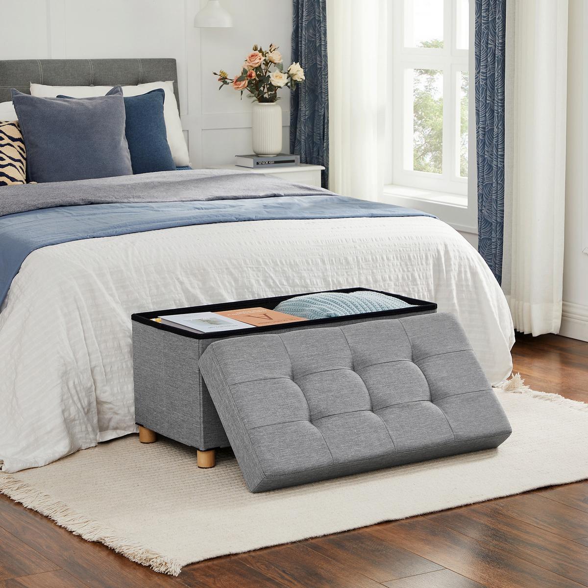 SITZBOX Grau B: 76cm - Naturfarben/Grau, Basics, Holzwerkstoff/Textil (76/40/38cm)