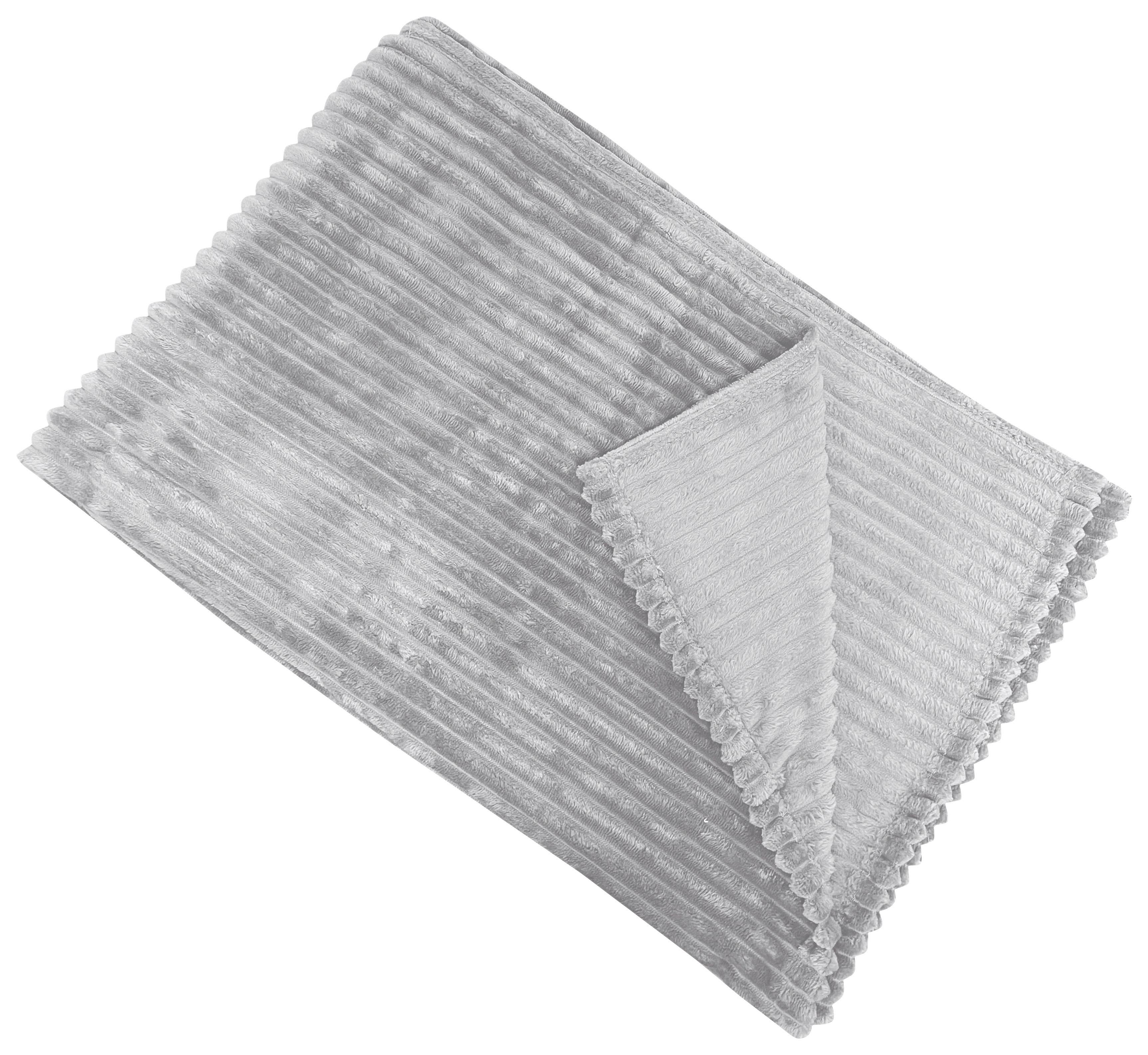 Kuscheldecke Sina Silberfarben 150x200 Cm - Silberfarben, MODERN, Textil (150/200cm) - Luca Bessoni