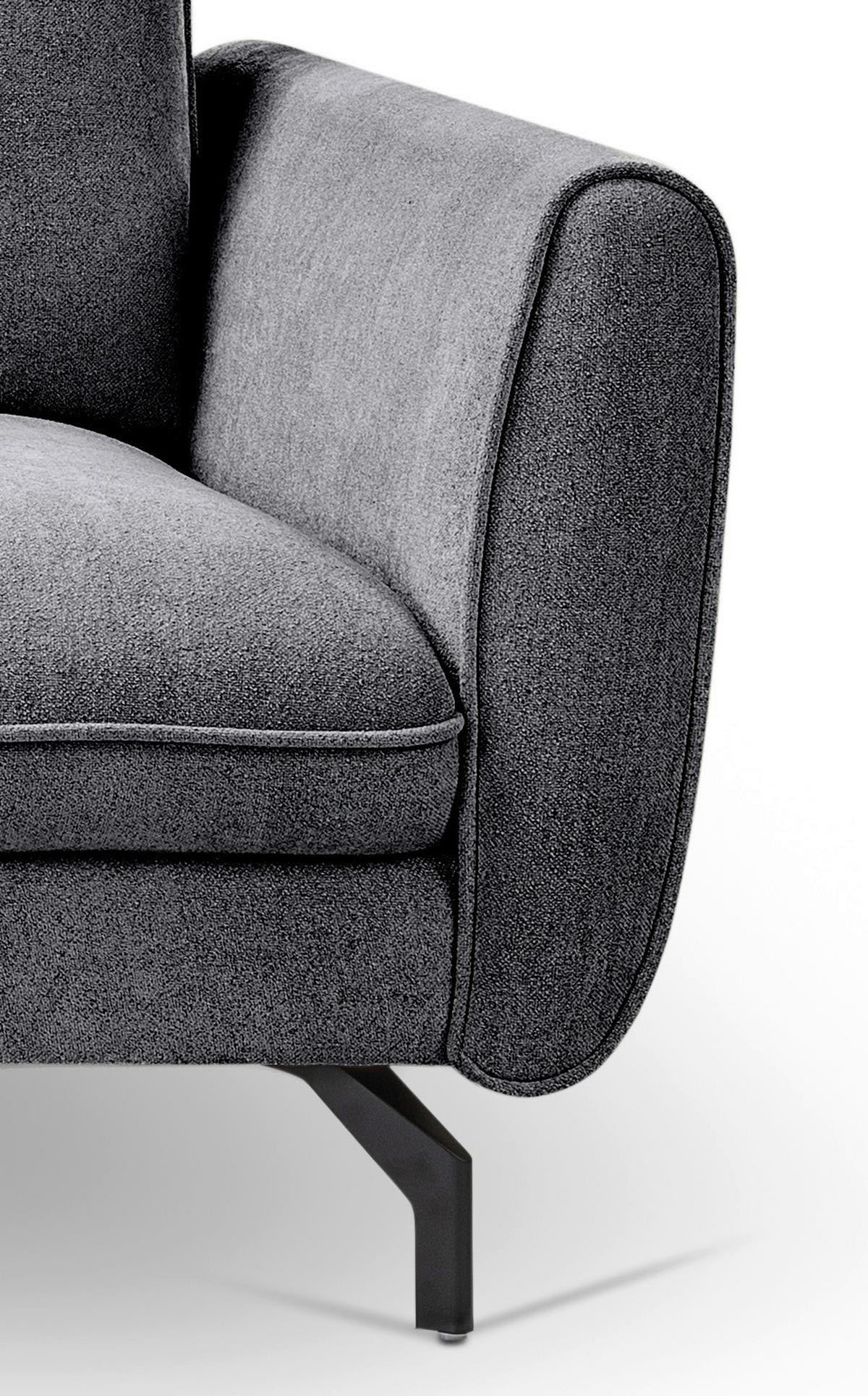 Ecksofa Toronto Grau S: 165x259cm - Schwarz/Grau, Basics, Holz/Textil (165/259cm) - MID.YOU