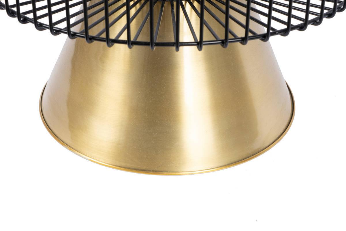 Beistelltisch Malibu Grün/Goldfarben/Schwarz - Goldfarben/Schwarz, Basics, Stein/Metall (51/56,5/51cm) - Kayoom