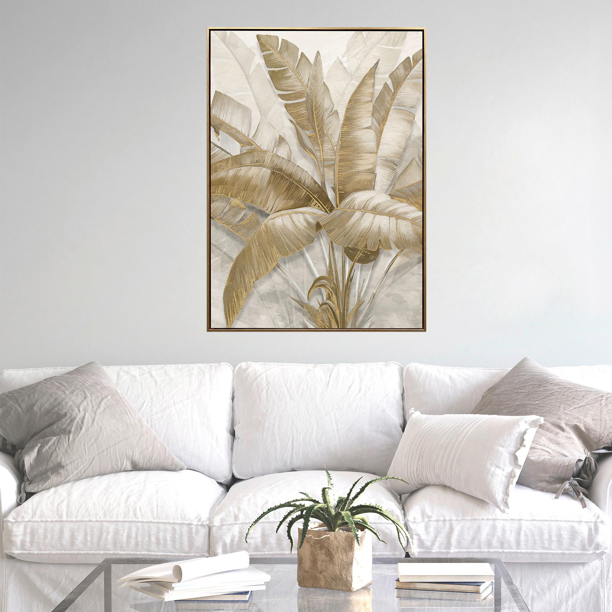 Obraz na plátne Denise, 100/140cm - zlatá, Modern, drevo/textil (100/140cm) - Premium Living