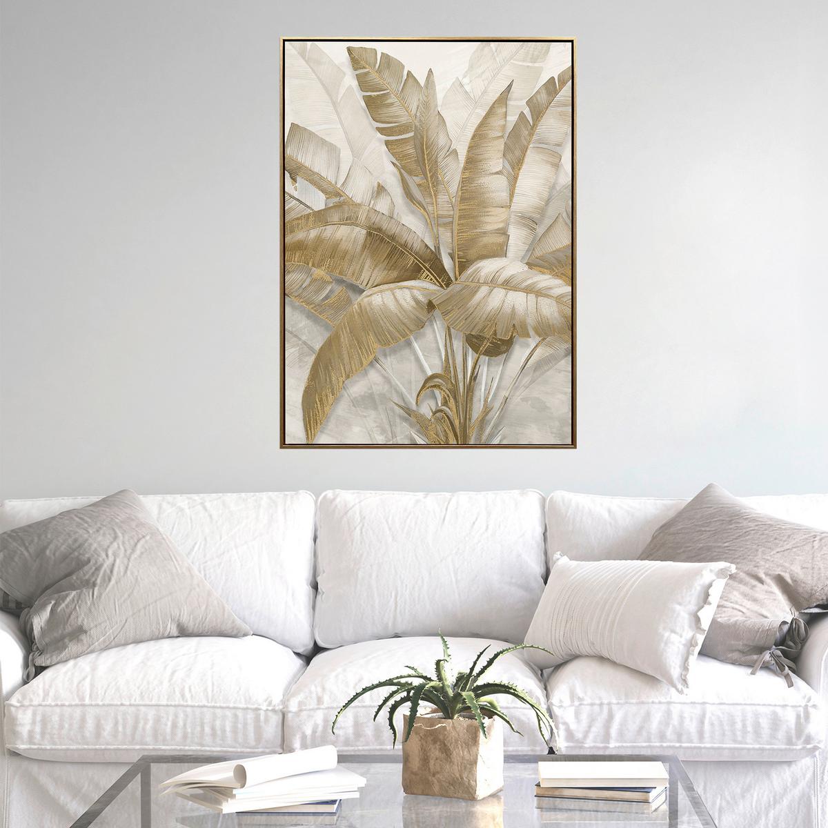 Obraz na plátně Denise, 100/140cm - barvy zlata, Moderní, dřevo/textil (100/140cm) - Premium Living