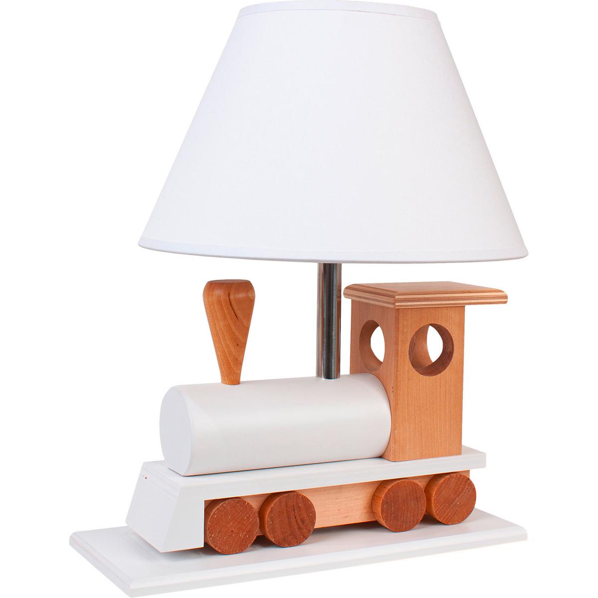 Kindertischleuchte 4112009 Lokomotive- Nat/weiß - Naturfarben/Weiß, Basics, Holz (32/14/27cm)