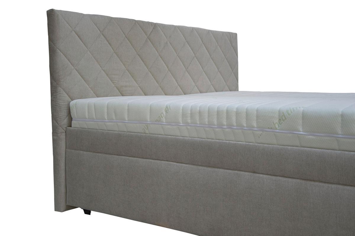 Čalúnená posteľ s roštom Klara, 160x200 cm, béžová - sivá/béžová, Modern, drevo/textil (160/200cm)
