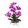 Kunstpflanze Orchideen Lila, Topf: Weiß, H: 41 cm - Lila/Weiß, Design, Keramik/Kunststoff (41cm) - P & B