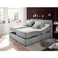 Polsterbett Verstellbar Mit Topper 180x200 Mariborsko - Silberfarben/Hellgrau, Basics, Holzwerkstoff/Textil (180/200cm) - MID.YOU