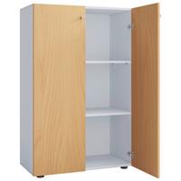 Schuhschrank Lona Weiß Buchefarben Dekor - Buchefarben/Schwarz, Design, Holzwerkstoff (70/110/39cm) - MID.YOU