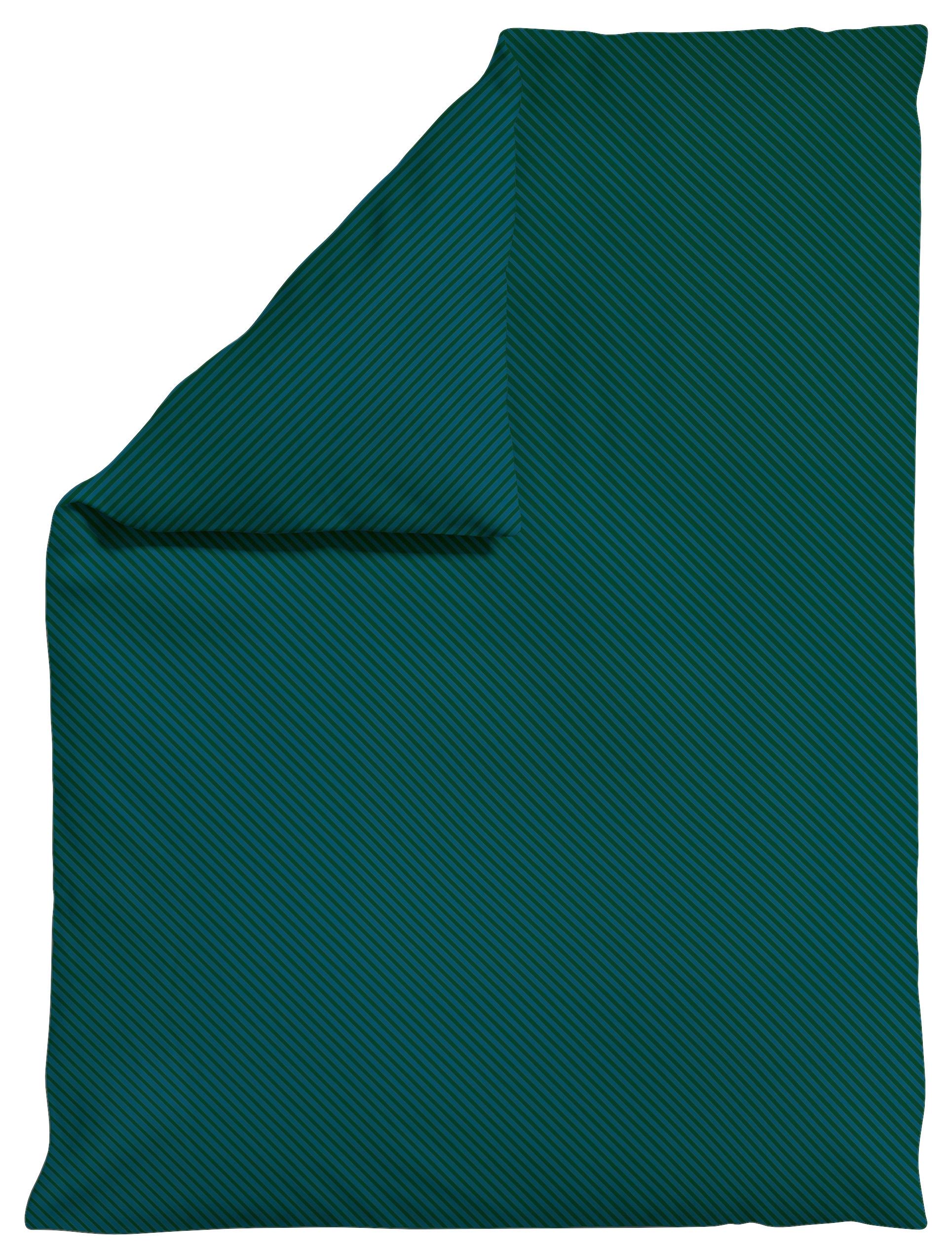 BETTDECKENBEZUG WOVEN SATIN FADE - Dunkelgrün/Petrol, Basics, Textil (155/220cm) - Schlafgut
