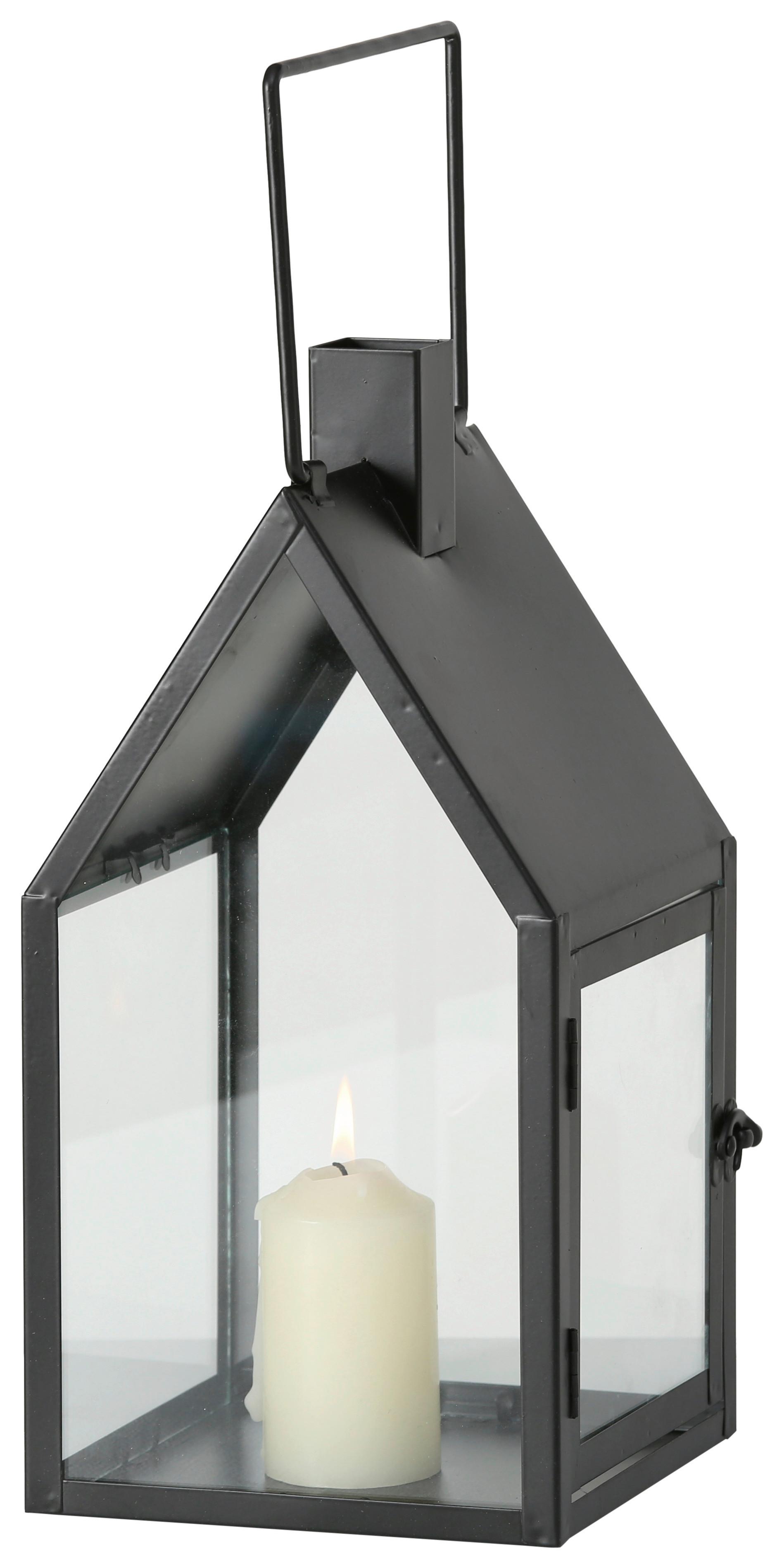Lucerna Nuovo, V: 33cm - černá, Moderní, kov/sklo (16/33/16cm) - Premium Living