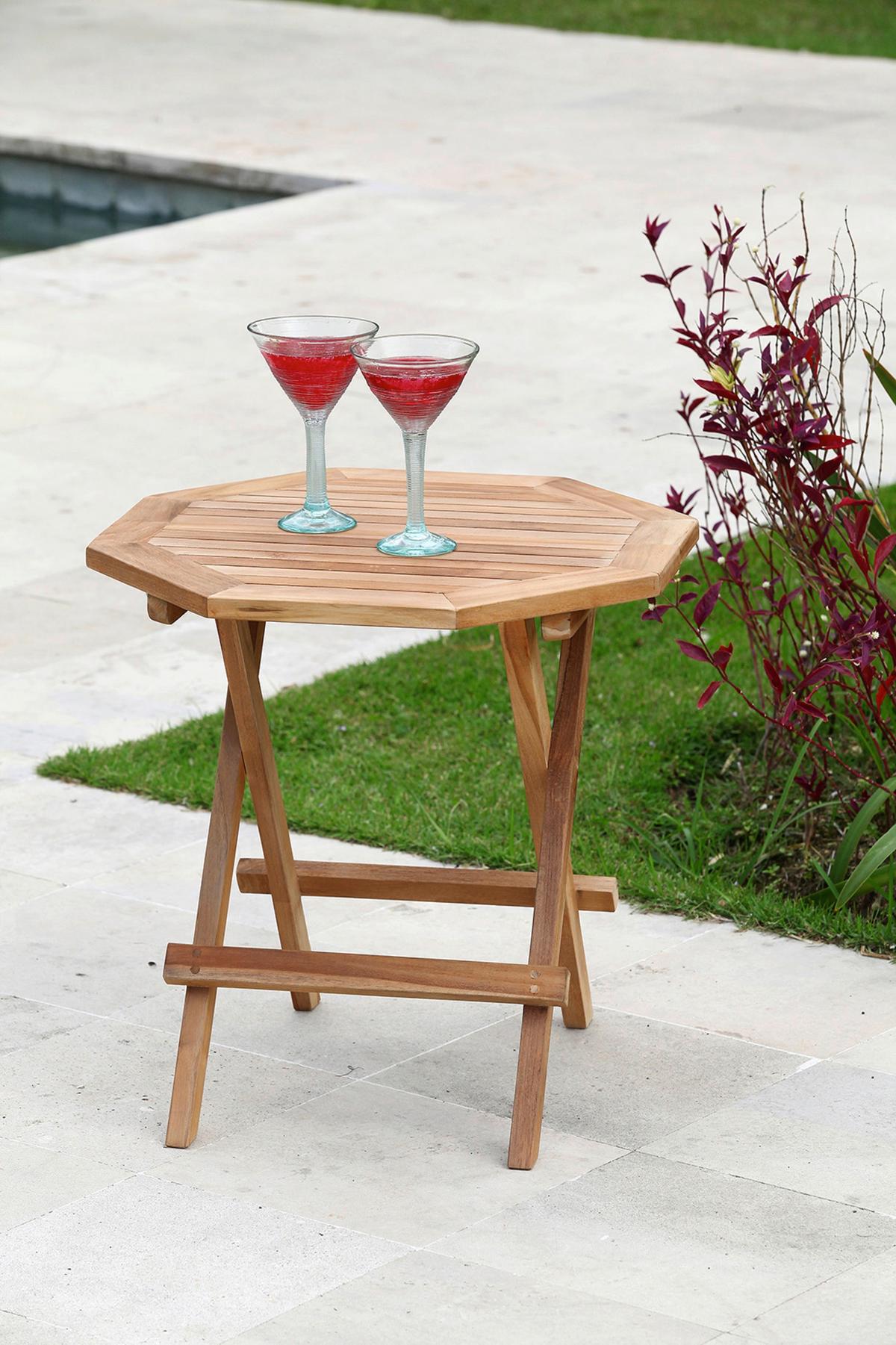 Gartenbeistelltisch Luang - Braun, Basics, Holz (50/50/50cm) - Gardenson