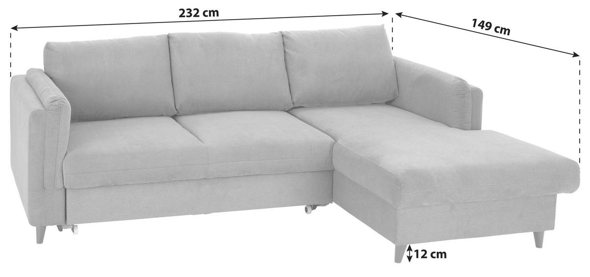 Ecksofa mit Schlaffunktion und Bettkasten Rokem Anthrazit - Taupe/Anthrazit, MODERN, Textil (232/149cm) - Ondega