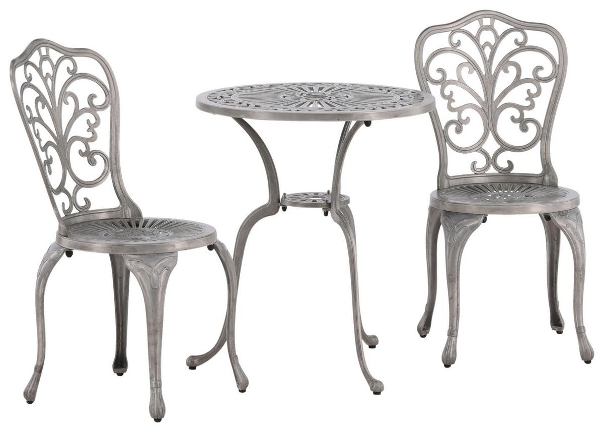 Balkonset Nandin - Silberfarben, KONVENTIONELL, Metall - Gardenson