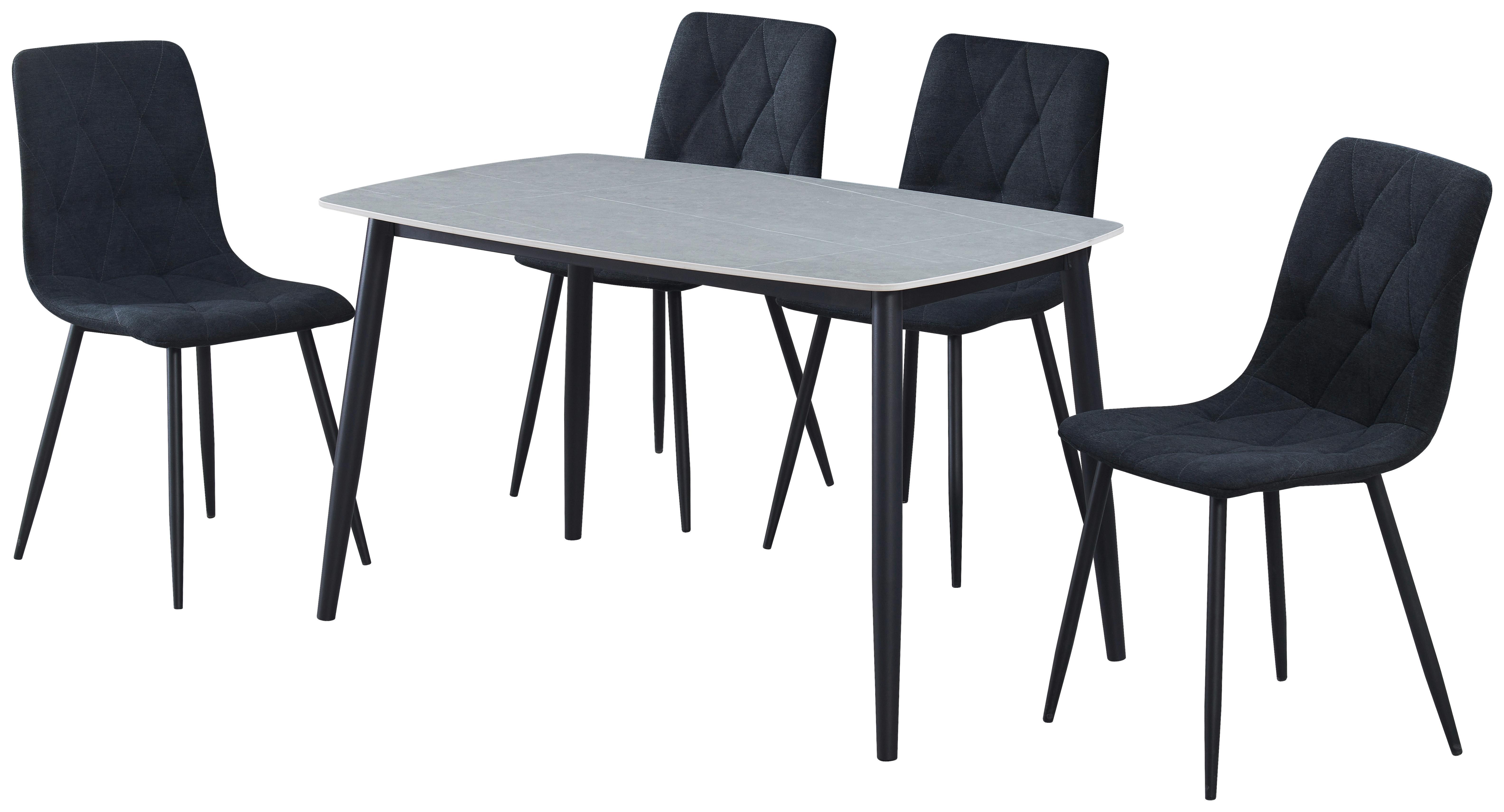 JÍDELNÍ SET ANDI - šedá/černá, Design, kov/dřevo (120/73/79cm) - Based