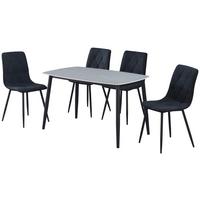 JÍDELNÍ SET ANDI - šedá/černá, Design, kov/dřevo (120/73/79cm) - Based