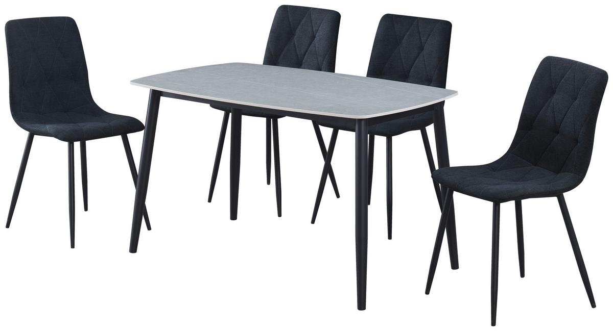 JÍDELNÍ SET ANDI - šedá/černá, Design, kov/dřevo (120/73/79cm) - Based