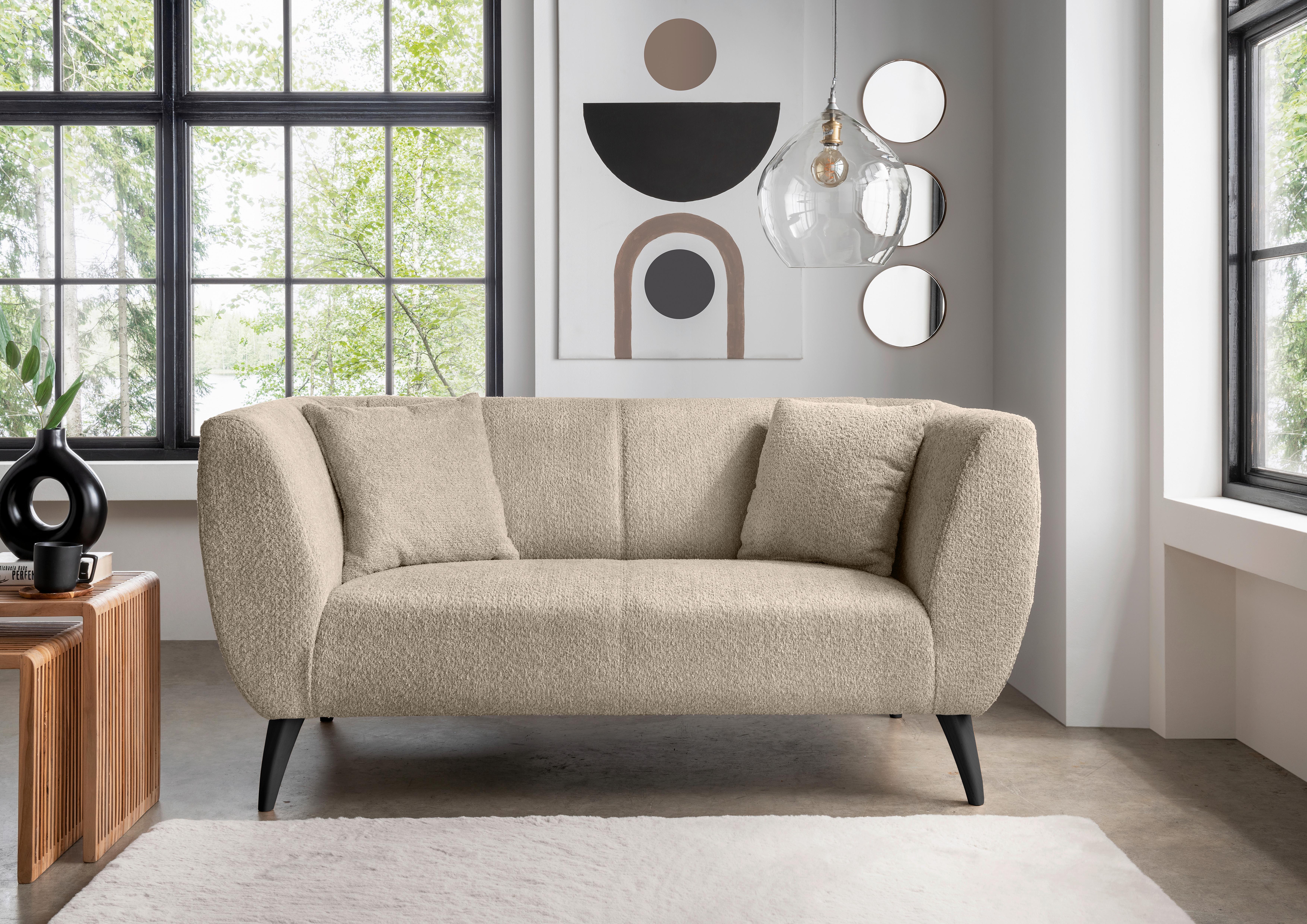2-Sitzer-Sofa Colori Beige Rücken Echt - Beige/Schwarz, MODERN, Textil (172/83/88cm) - MID.YOU