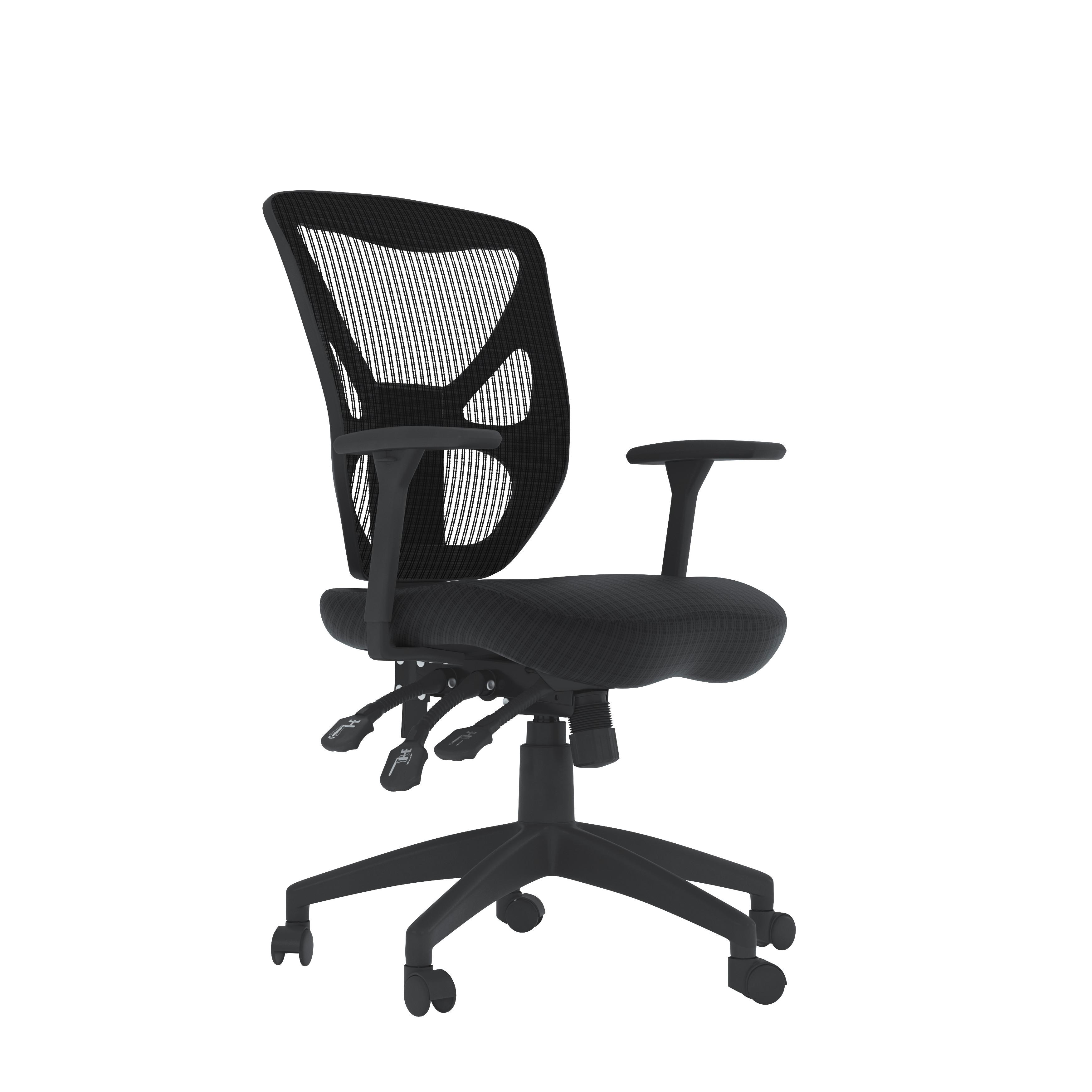 Drehstuhl Hudson Schwarz B: 64 cm - Schwarz, Design, Kunststoff/Textil (64/112/60cm) - MID.YOU