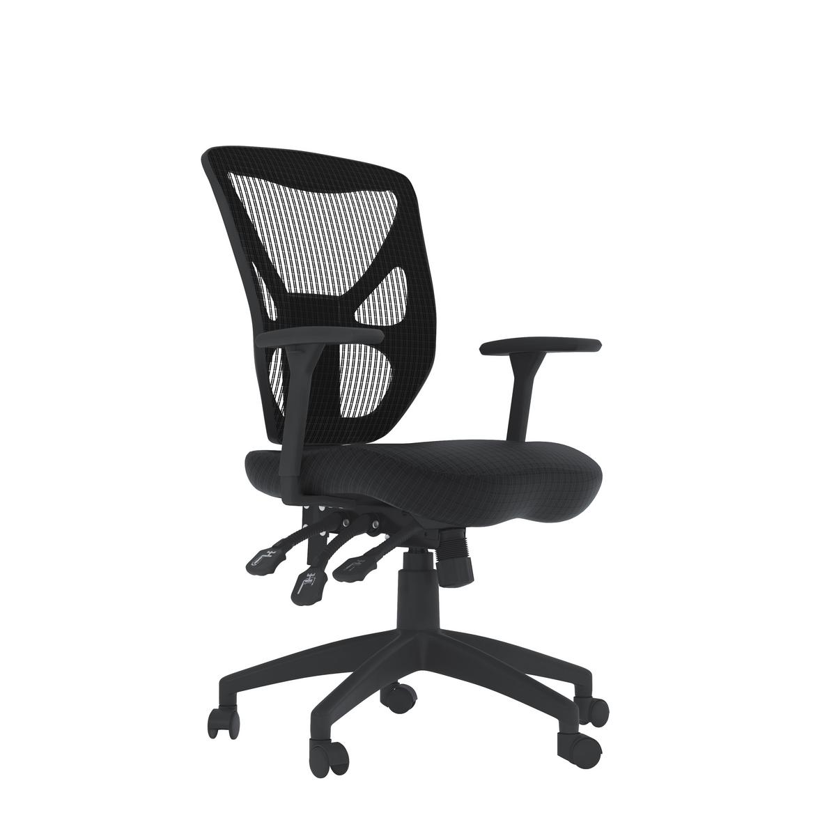 Drehstuhl Hudson Schwarz B: 64 cm - Schwarz, Design, Kunststoff/Textil (64/112/60cm) - MID.YOU