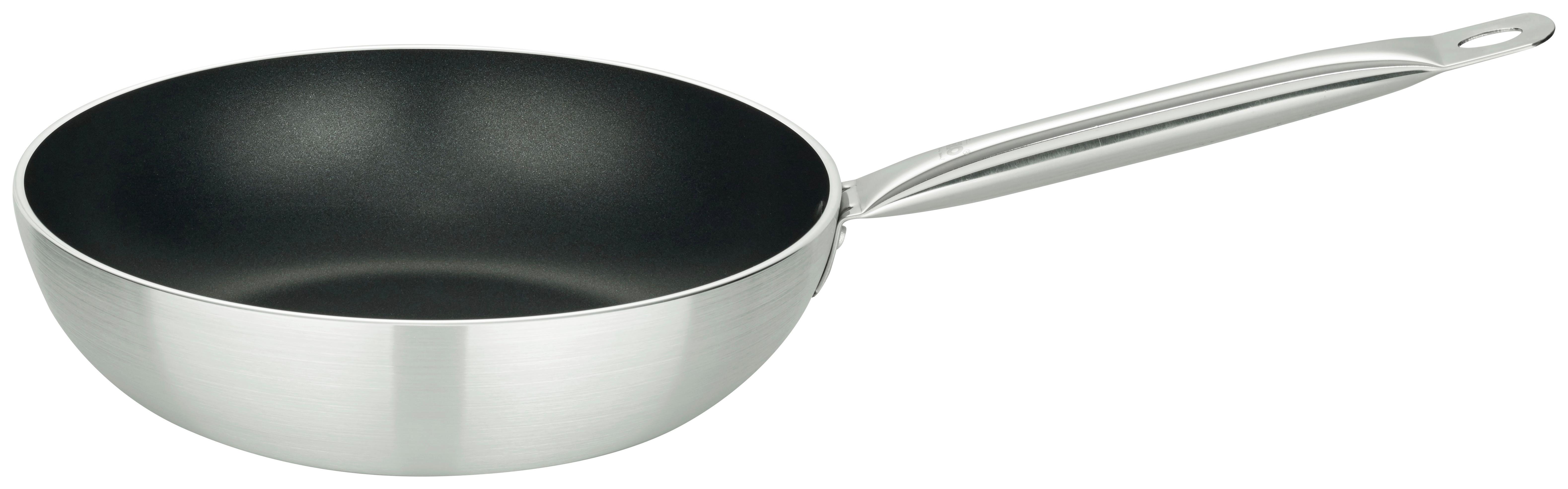 Wok Bistro-line D: 28 Cm Aluminium Antihaftbeschichtet - Silberfarben/Schwarz, Basics, Metall (28cm)