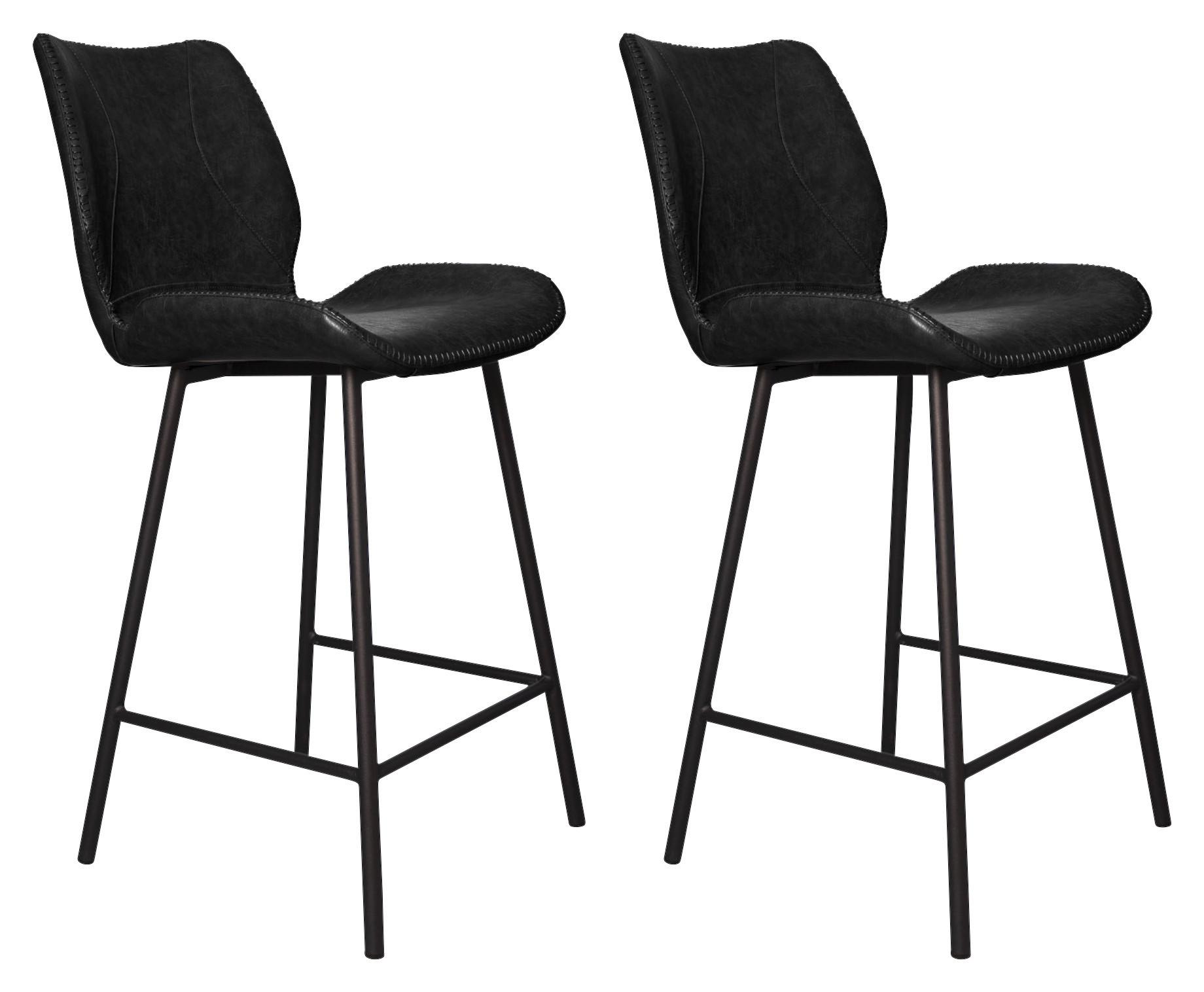 Barhocker-Set Barron - Schwarz, KONVENTIONELL, Kunststoff/Textil (47/99/55cm) - MID.YOU