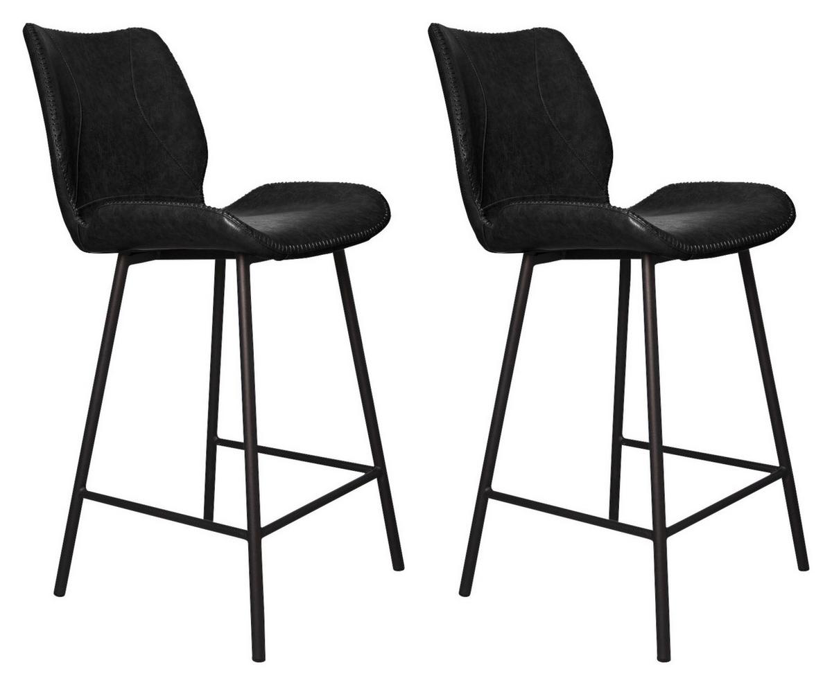 Barhocker-Set Barron - Schwarz, KONVENTIONELL, Kunststoff/Textil (47/99/55cm) - MID.YOU