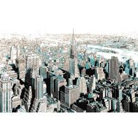 Vliestapete Gotham - Türkis/Schwarz, Basics (400/250cm) - Komar