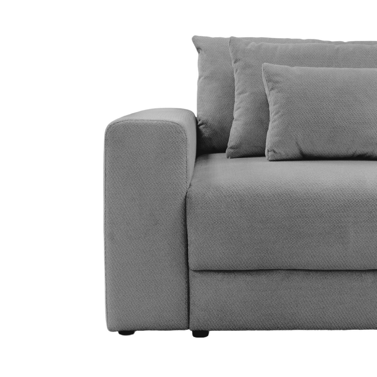 Megasofa Mega Chenille dunkelgrau, B: 255cm - Dunkelgrau/Schwarz, Trend, Textil (255/94/126cm) - Luca Bessoni