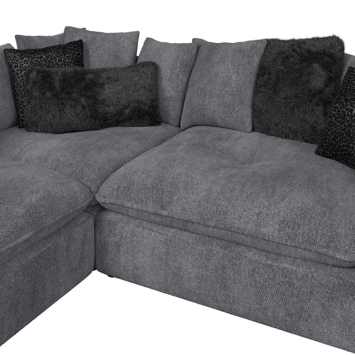 Wohnlandschaft Diun anthrazit, S: 278x278cm - Anthrazit/Schwarz, Trend, Textil (278/278cm) - Luca Bessoni