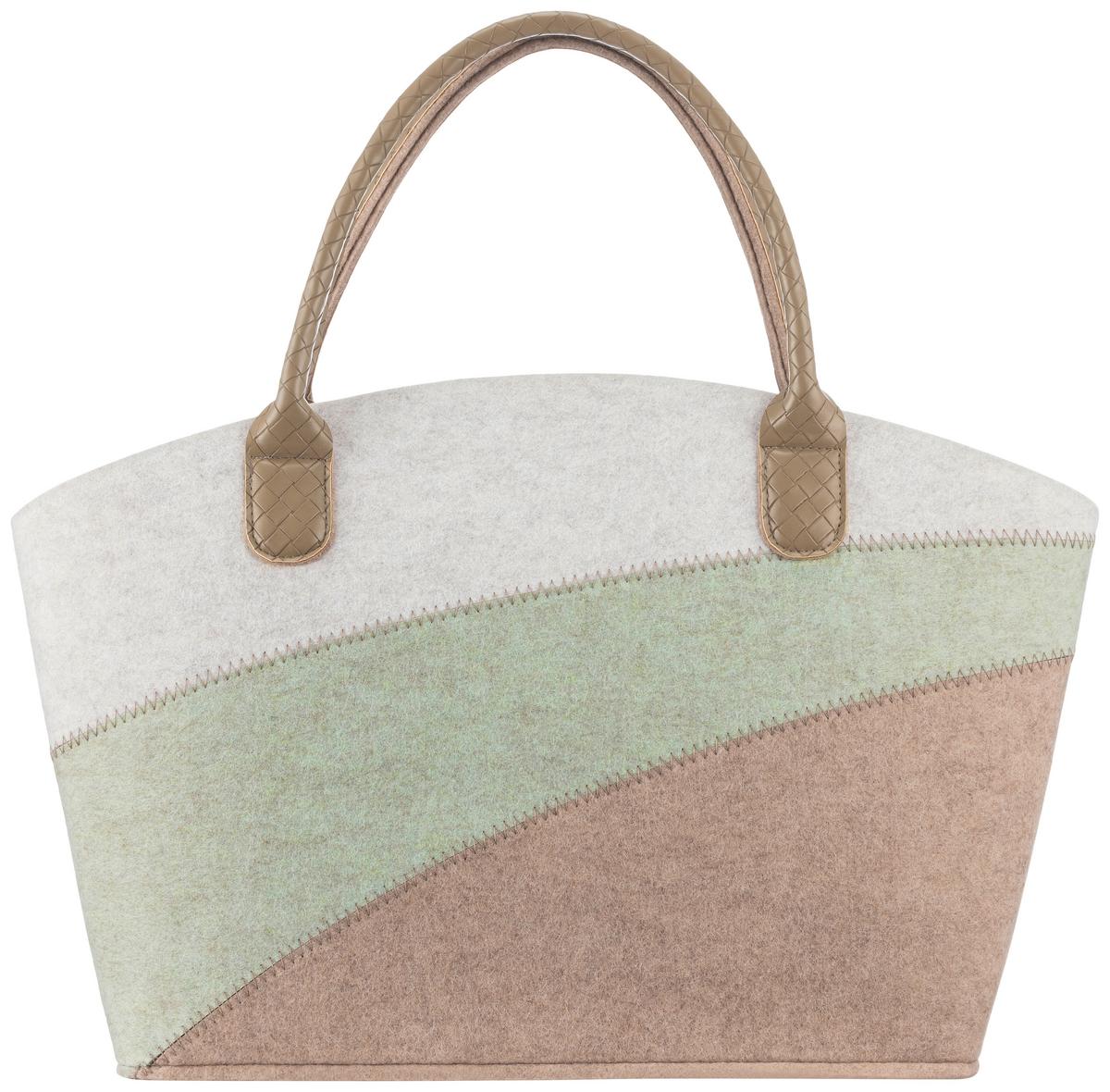 Einkaufstasche Sahel - Creme/Braun, KONVENTIONELL, Kunststoff (40/23/32cm) - Luca Bessoni