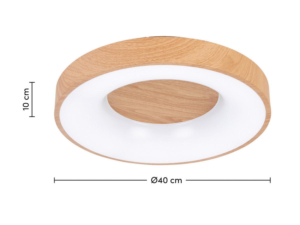 Stropné LED svietidlo LUZIA - čierna/farba duba, Modern, kov/plast (40/10cm) - Mömax