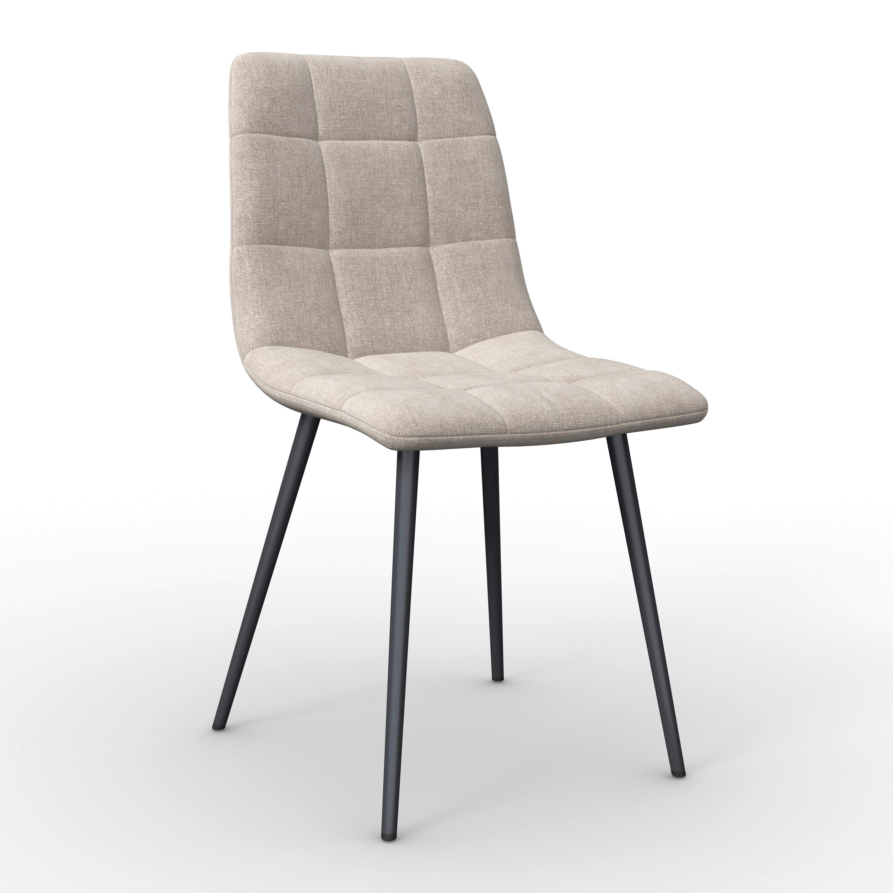 STOLIČKA RIA - čierna/sivobéžová, Modern, kov/textil (44/87/54cm) - Bessagi Home