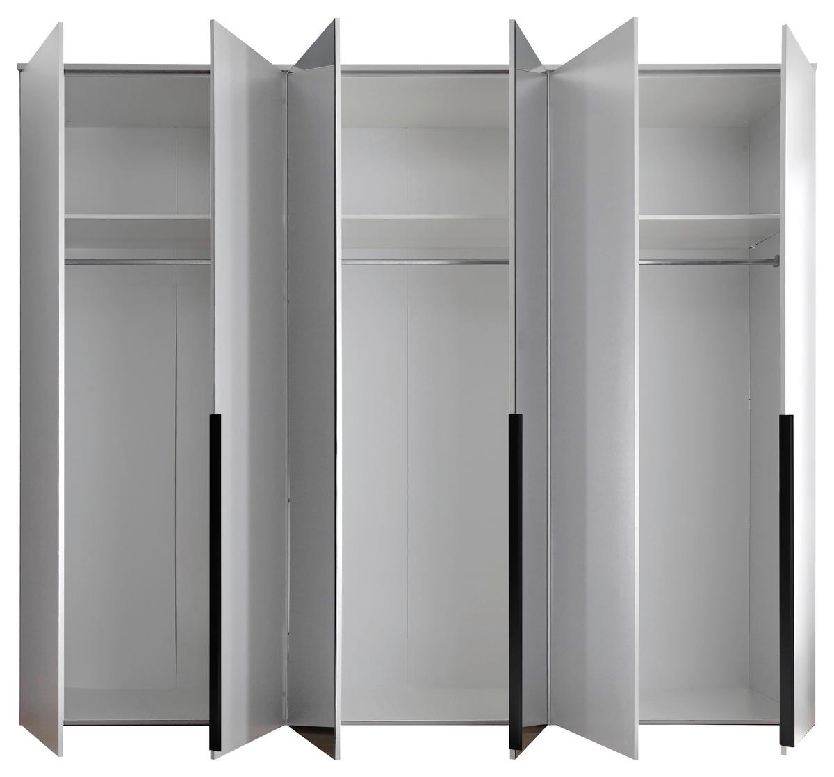 Drehtürenschrank 270 Cm Kevo Weiß/spiegelglas - Weiß, MODERN, Glas/Holzwerkstoff (270/225/52cm) - Carryhome