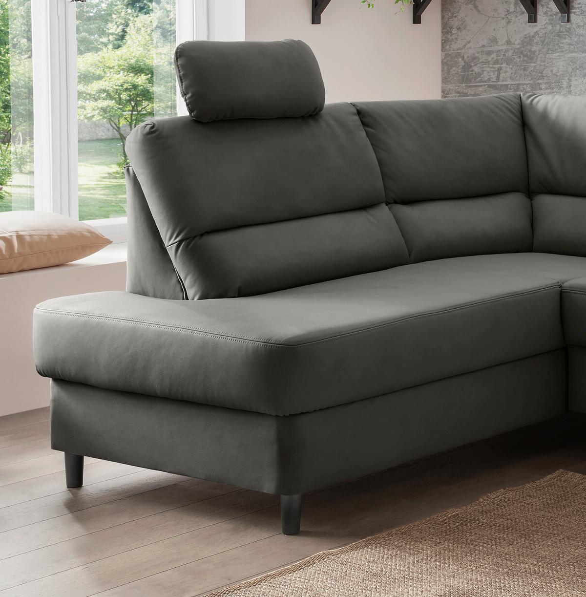 Ecksofa Cavoli, Grau S: 190x266 cm - Schwarz/Grau, MODERN, Textil (190/266cm) - Livetastic