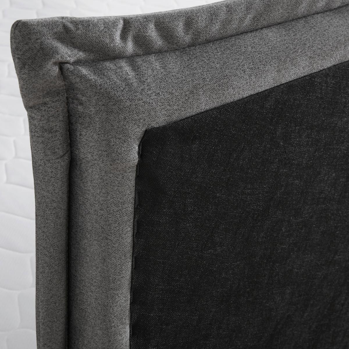 Postel boxspring s toperem, 200x200 cm, šedá - šedá/barvy chromu, Moderní, kov/dřevo (200/200cm) - Bessagi Home