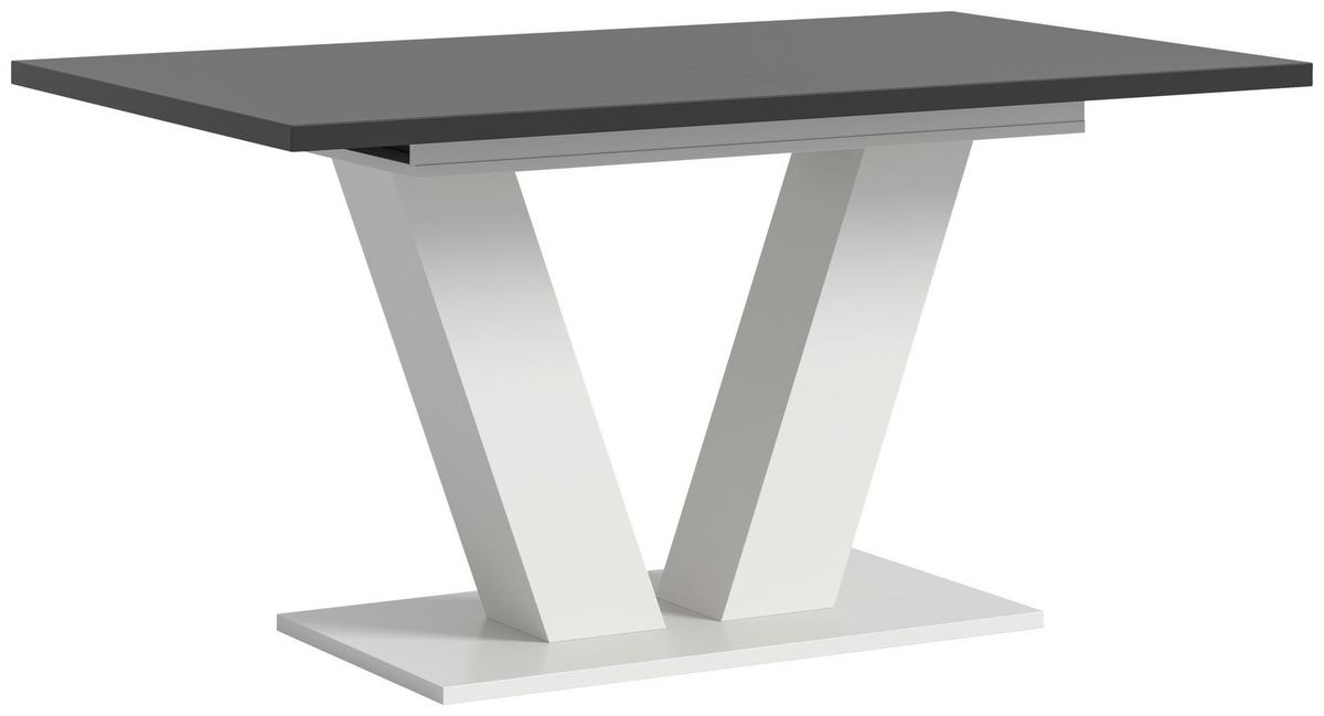 Ausziehtisch Marlon 150 Az Dekor Grau/Weiß, B: 150-190cm - Weiß/Grau, Trend, Holzwerkstoff (150-190/90/76cm) - MID.YOU