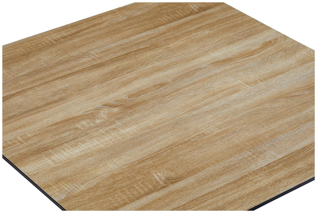 Esstisch Eduardo - Eichefarben/Schwarz, LIFESTYLE, Holzwerkstoff/Metall (100/75/100cm) - Livetastic
