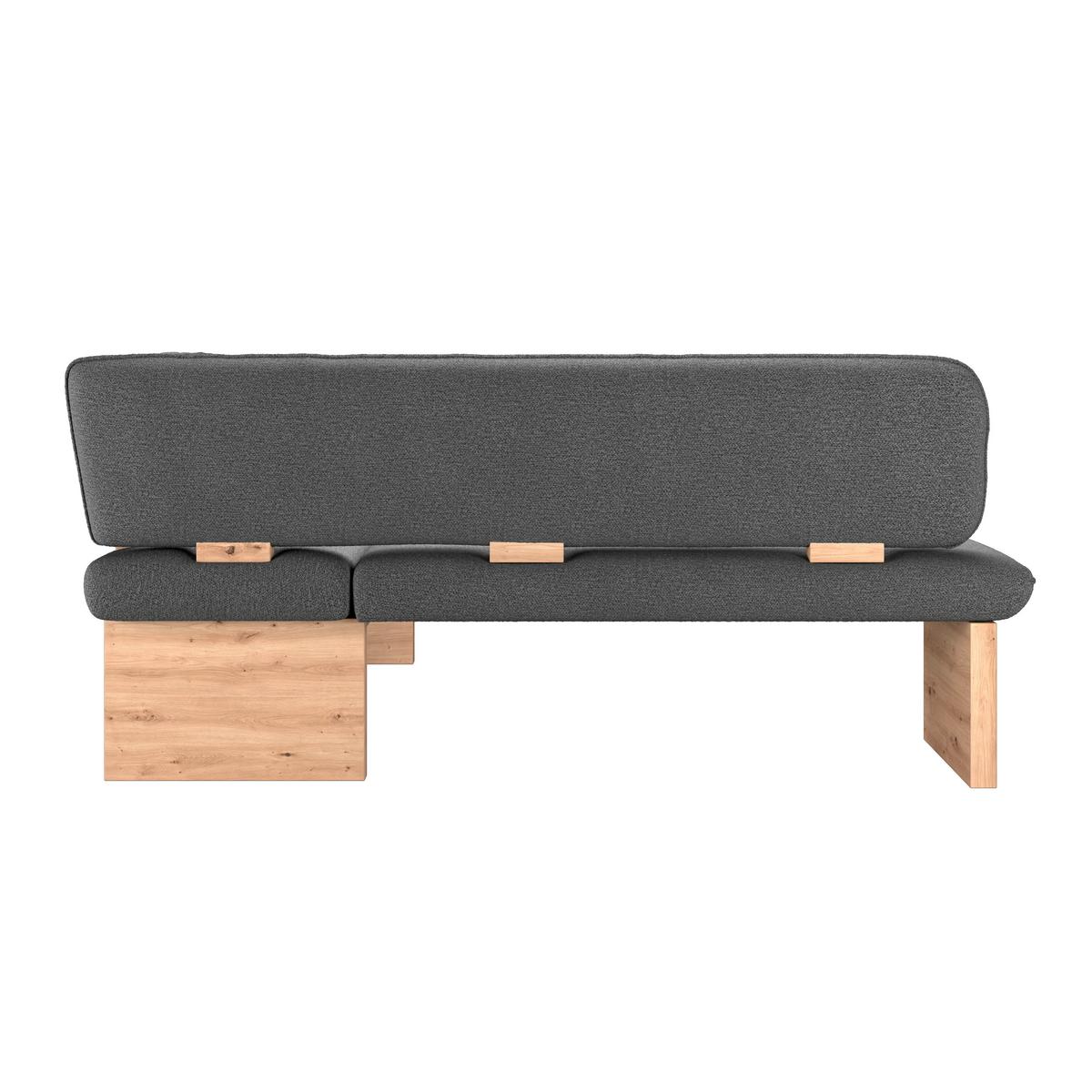 Eckbank Beluna Ii Webstoff Schwarz, B: 192 Cm - Eichefarben/Schwarz, KONVENTIONELL, Holz/Textil (192/170cm) - James Wood