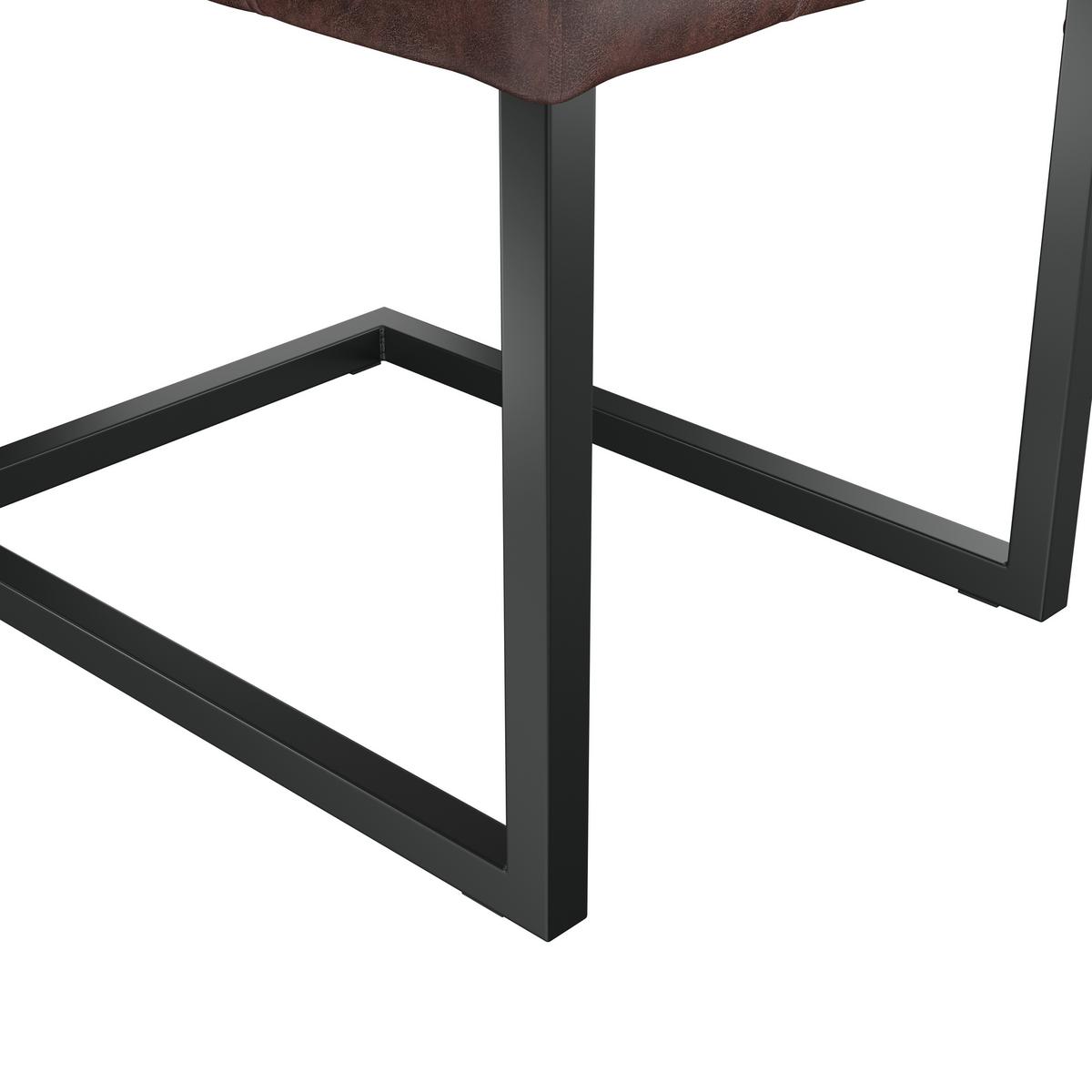 Schwingstuhl Donna S Lederlook Vintage Braun Gepolstert - Anthrazit/Braun, MODERN, Textil/Metall (42/91/62cm)