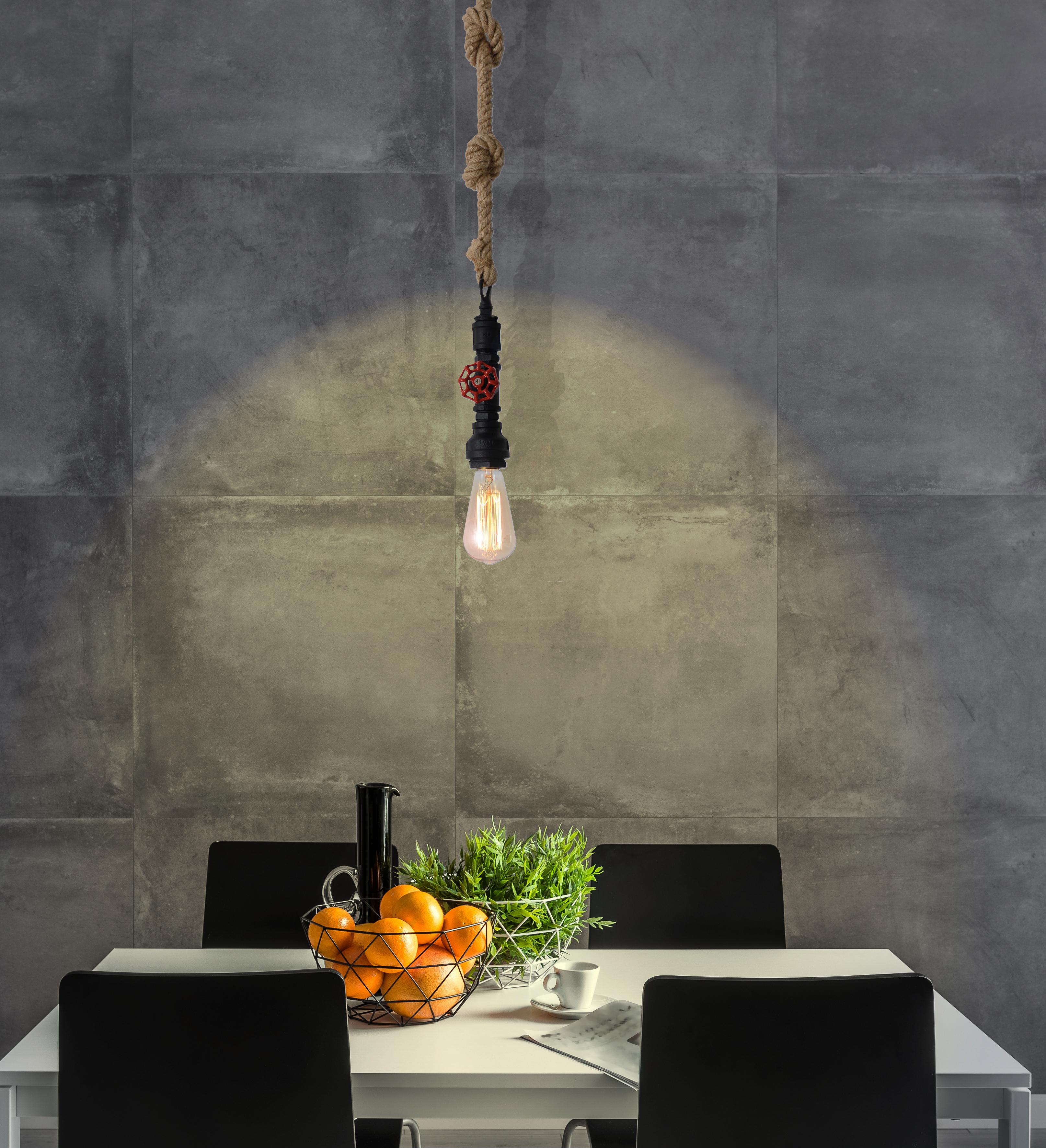 Hängeleuchte Regia H: 145 cm 1-Flammig, Schwarz