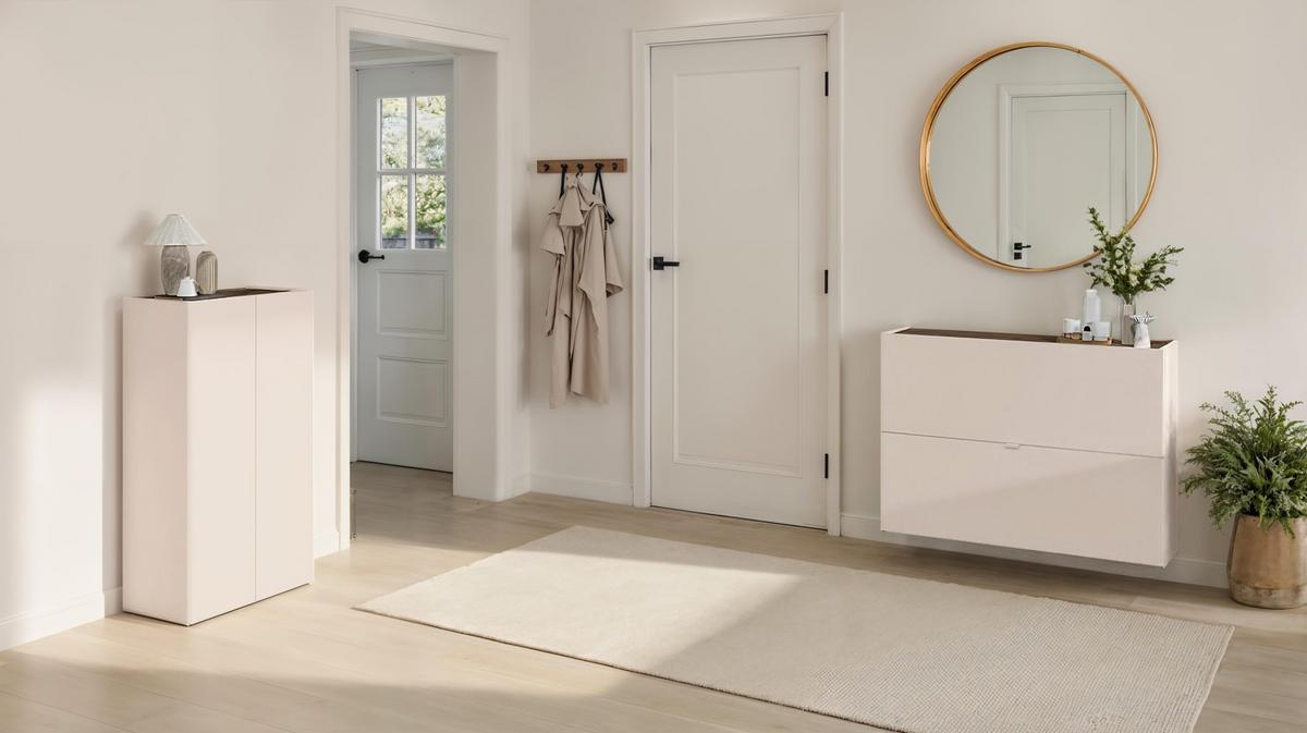 Schuhkipper Rainbow Eichefarben/kaschmir B:104 Cm - Kaschmir/Eichefarben, Design, Holzwerkstoff (104/77/29cm) - MID.YOU