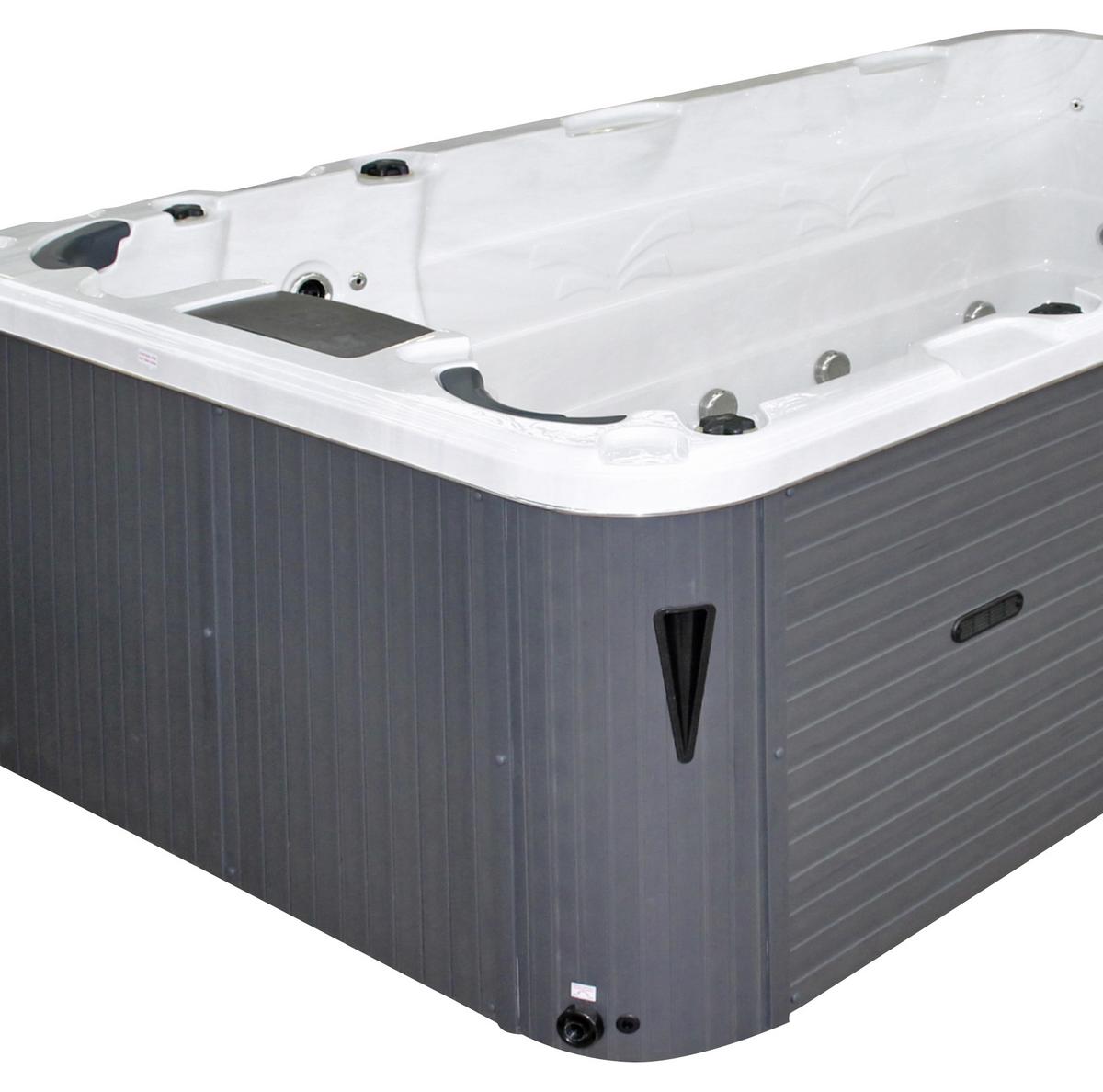 Whirlpool Acryl Swimspa Fano Hydro Jets 400x228x126 Cm - Silberfarben/Weiß, Design, Kunststoff (400/228/126cm)