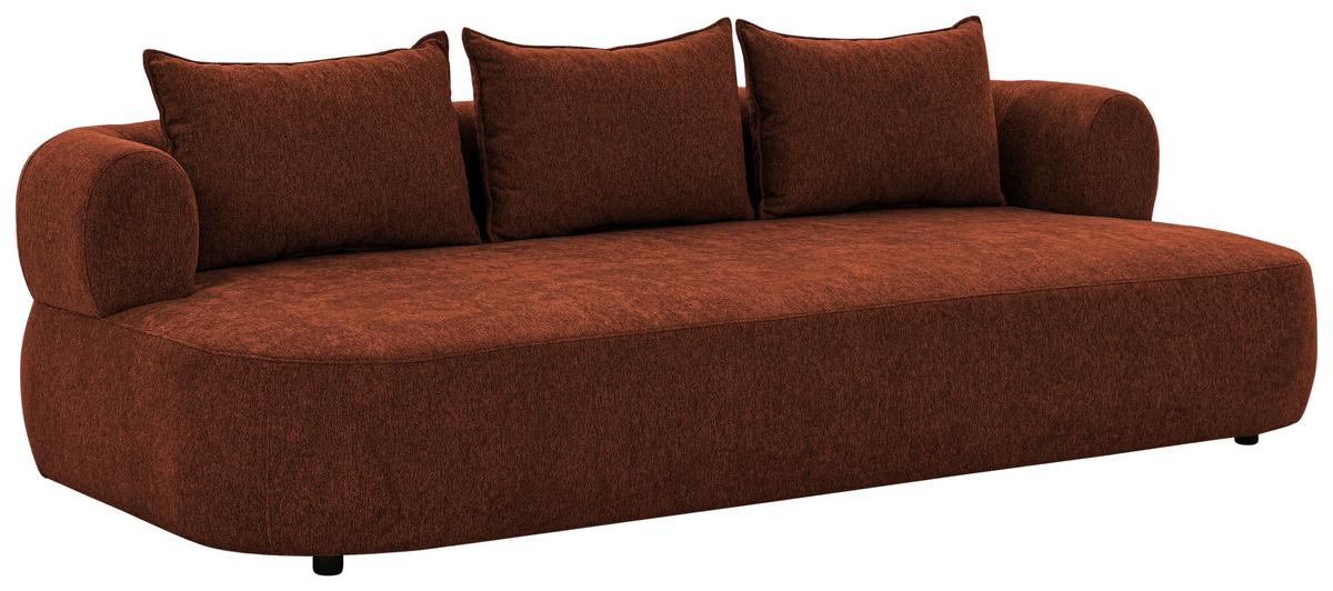 Bigsofa Ferro Rostfarben B: 240 Cm - Rostfarben/Schwarz, Design, Textil (240/76/122cm) - Livetastic
