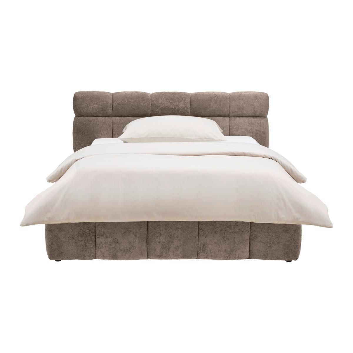 Čalúnená posteľ MONTE 120x200, hnedá - hnedá/čierna, Konventionell, textil/plast (120/200cm) - Based
