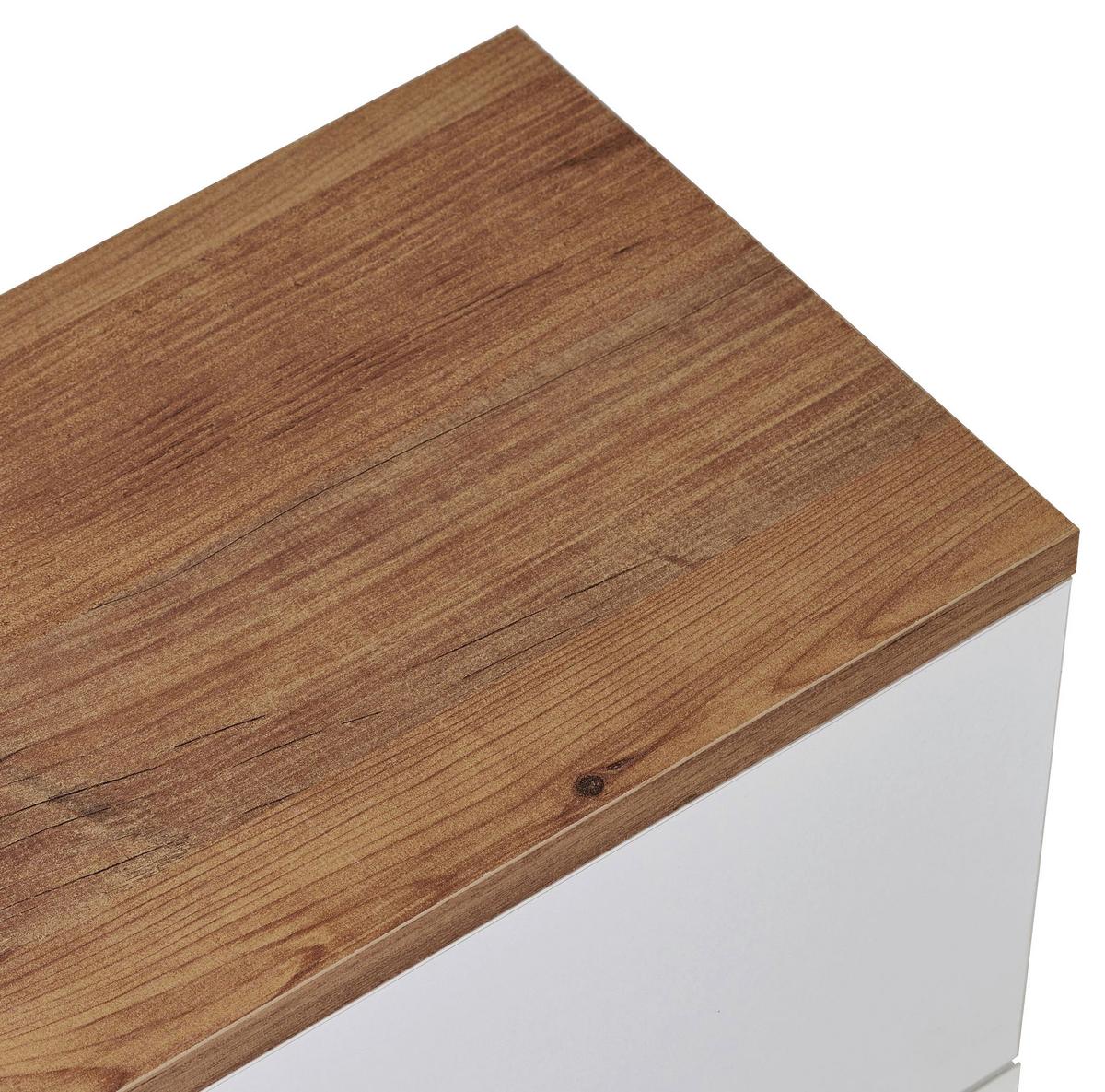 TV-ELEMENT Weiß/Kieferfarben B: 160cm - Weiß/Kieferfarben, MODERN, Holzwerkstoff (160/25/25cm)