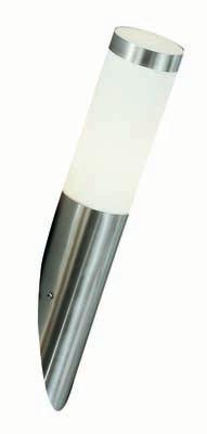 LED Außenleuchte Boston 9 Watt Edelstahl - Edelstahlfarben/Opal, Basics, Kunststoff/Metall (7.6/38.7cm) - Globo