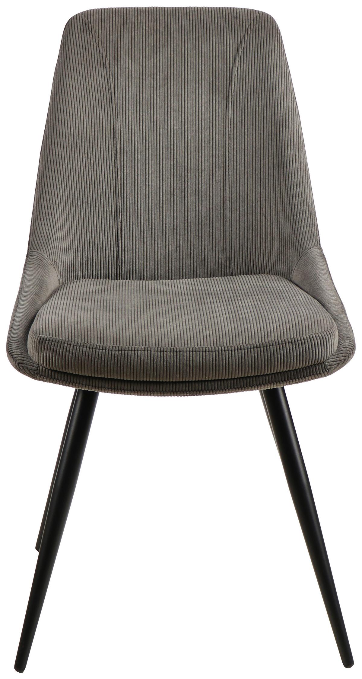 Esszimmerstuhl Corinna Grau Gepolstert - Schwarz/Grau, MODERN, Holz/Textil (49/88/59cm) - MID.YOU